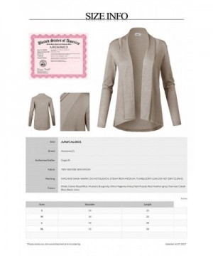 Women S Solid Soft Stretch Long Sleeve Shawl Open Front Knit Cardigan