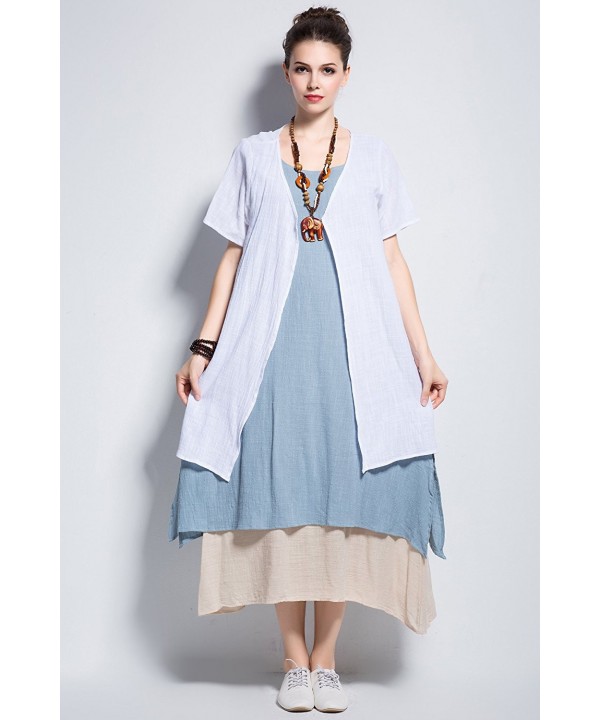 Soft Linen&Cotton Two-Piece Dress Spring Summer Plus Size Dress Y96 ...