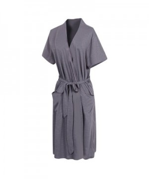 Women's Short Sleeve Cotton Bathrobe Robe Size XS-XL RHW2753 - Grey 3 ...