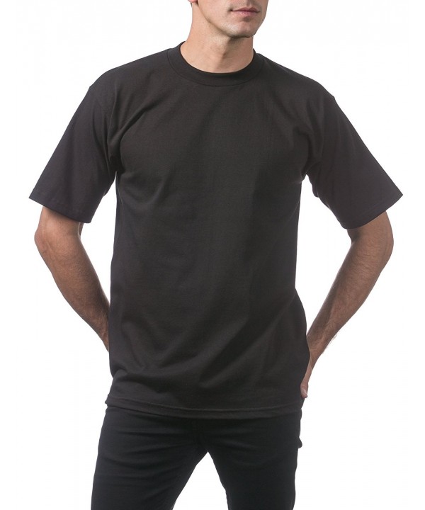 Men's Heavyweight Cotton Short Sleeve Crew Neck T-Shirt - Black ...