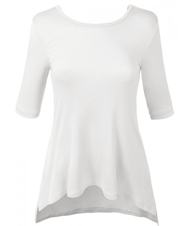 GTEW007 Women's Short Sleeve Slim Fit Scoop Neckline Cotton T-Shirt ...