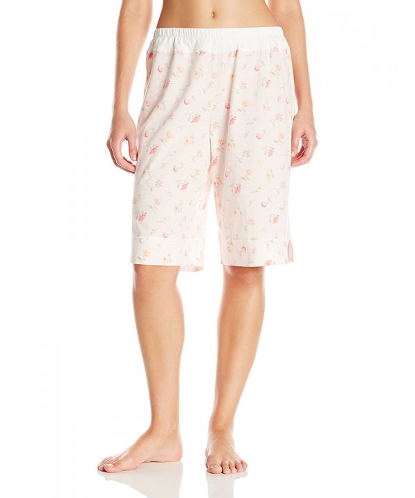 Women's 3 Piece Bermuda Pajama Set - Brushstroke Floral Twin Pink ...