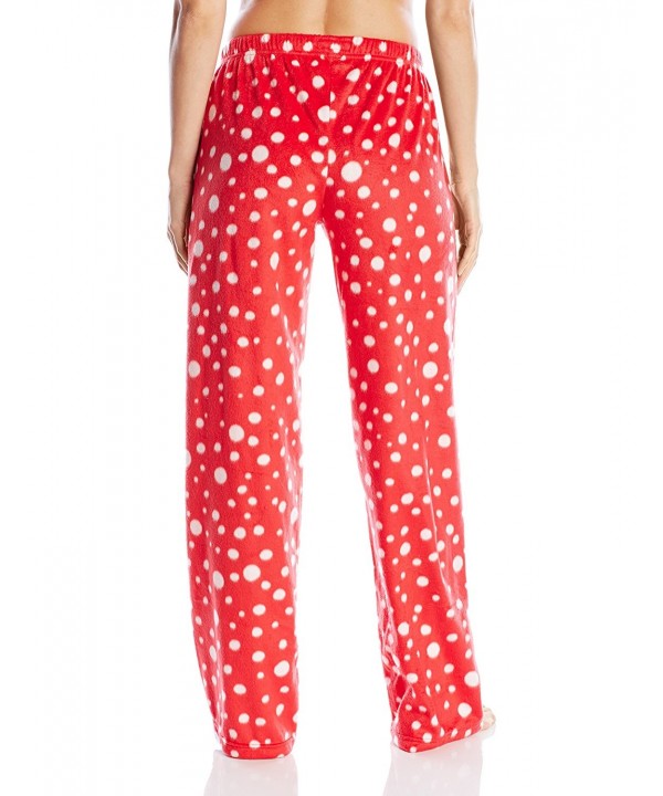 Women's Fuzzy Fleece Pajama Pants - Red - CM12I3GYI89
