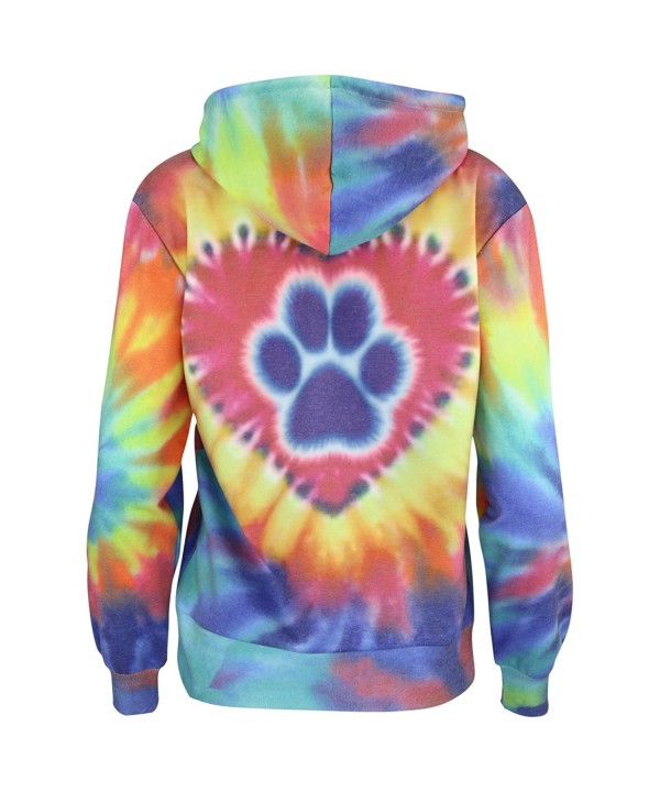 Purple Paw Tie Dye Lightweight Pullover Hoodie - CM128F1TSUZ