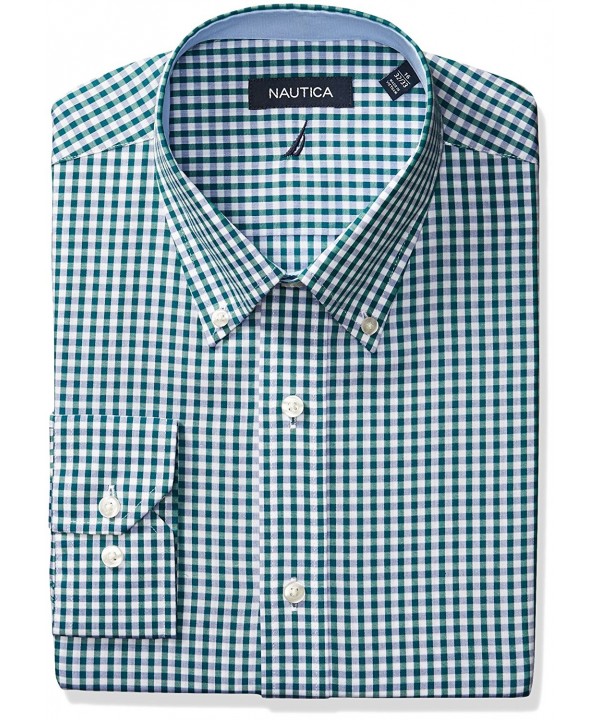 Men's Flex Collar Regular Fit Plaid Spread Collar Dress Shirt - Hearth ...