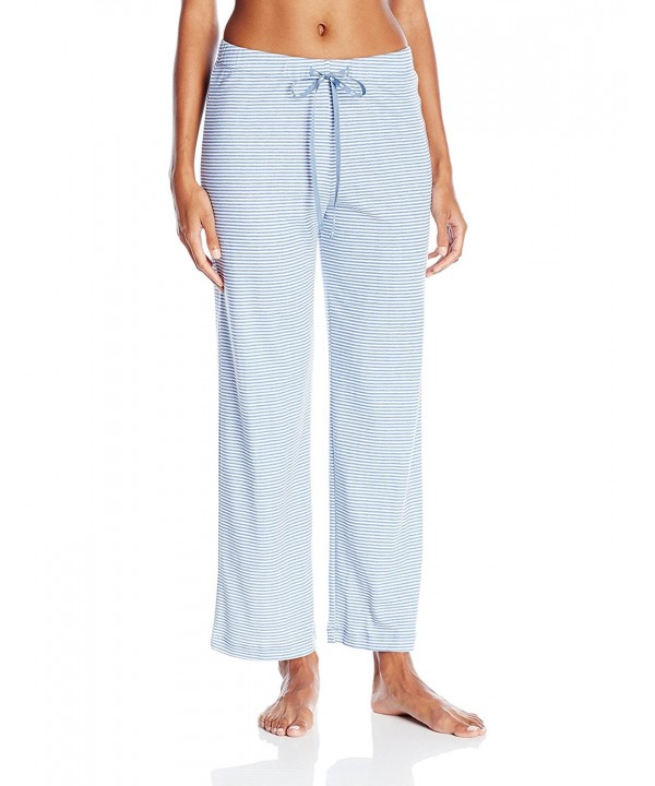 Women's Basic Long Pajama Pant - Chambray Stripes - C112ECBZVHV