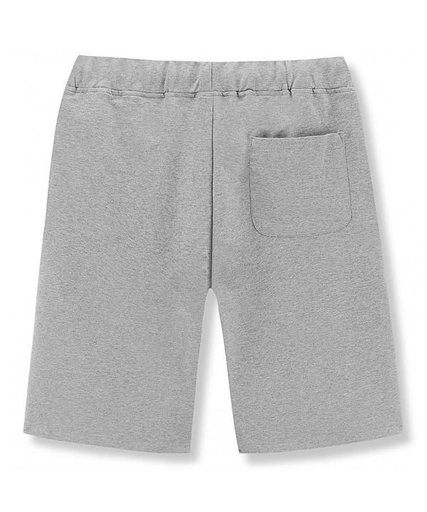 Men's Casual Classic Fit Cotton Elastic Jogger Gym Shorts - Light Grey ...