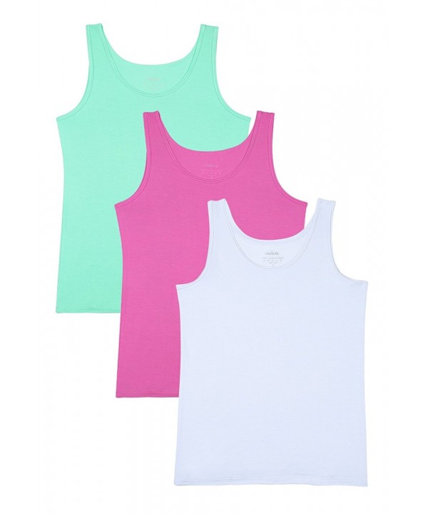 Womens Supersoft Camisole Stretch Casual Tank Tops - 3 Pack - Green ...