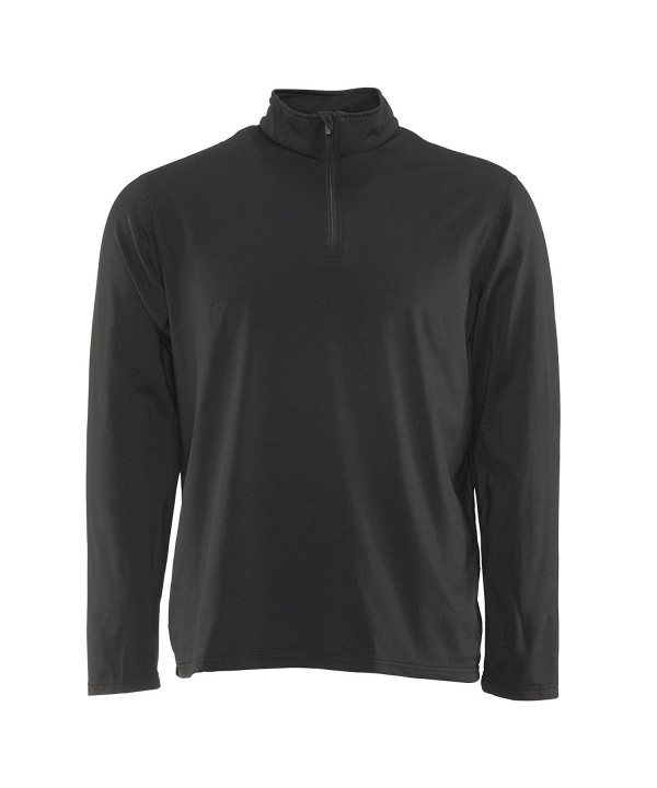 Men's Flex-Wear Base Layer Top - Long Sleeve 1/4 Zip Mock Neck- Black ...