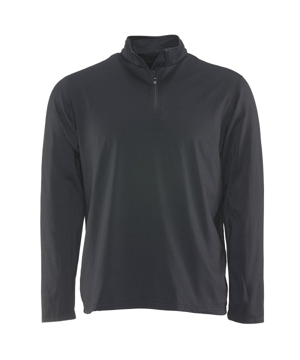 Men's Flex-Wear Base Layer Top - Long Sleeve 1/4 Zip Mock Neck- Black ...