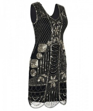 Women's 1920s Flapper Dress Gatsby Sequin Scalloped Inspired Cocktail ...