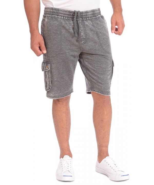 Men's French Terry Burnout Shorts - New Black - CP12L9KEIS1