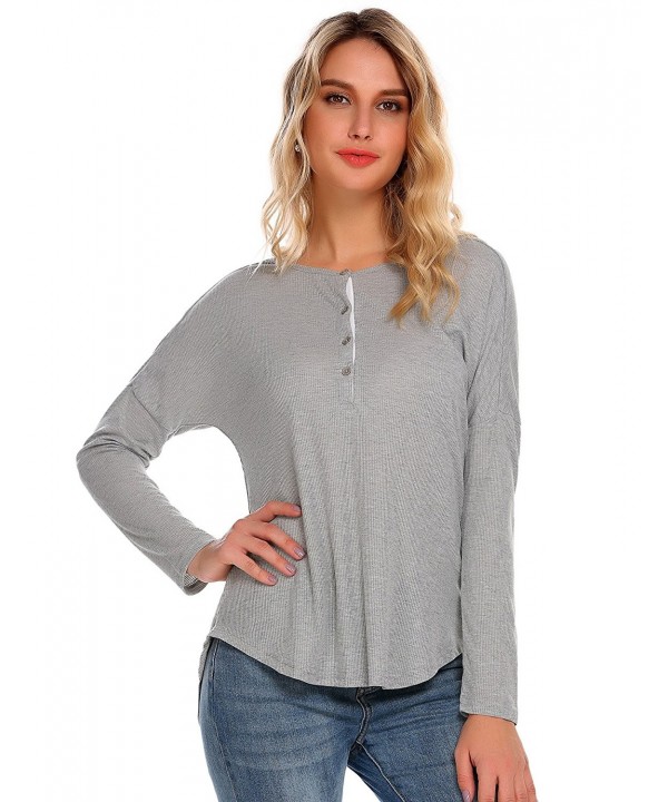 cotton long sleeve henley shirt