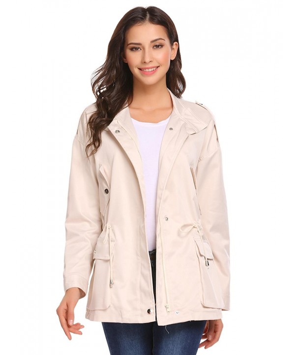 Women's Lightweight Zip Up Military Anorak Safari Jacket With Pockets ...