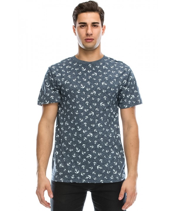 Mens Hipster Hip Hop Origami- Clouds- Birds- Anchor Print Patterned T ...