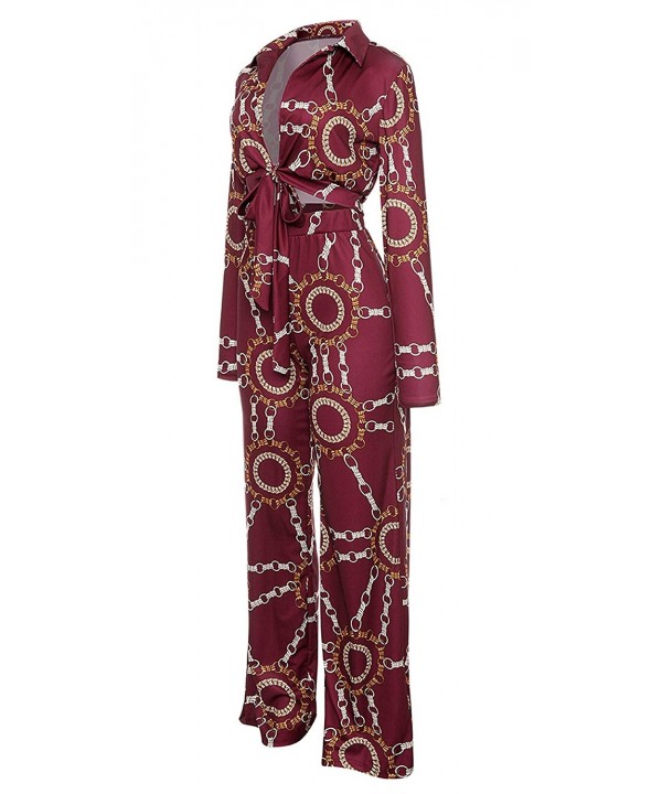 Womens Outfits Jumpsuit Burgundy - Burgundy - CJ1807RK4WL