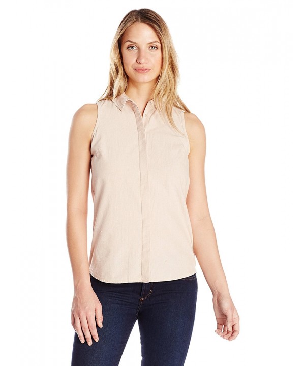 Olive & Oak Women's Button Back Sleeveless Shirt - Pale Conch - CW12CFGHA3H