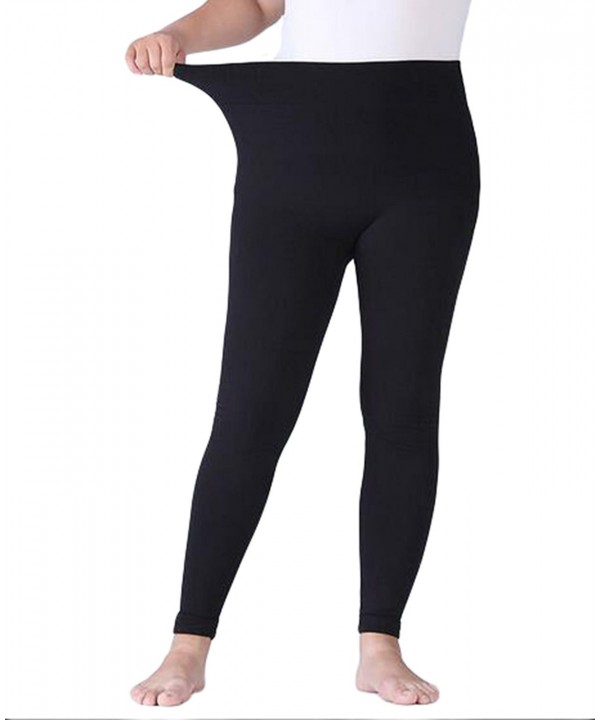 Women's Modal Plus Size Elastic Waist Summer Lightweight Leggings Black ...