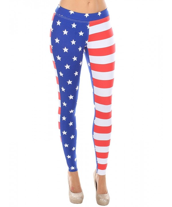 USA American Flag Leggings - Women's Patriotic Stretch Pants by ...