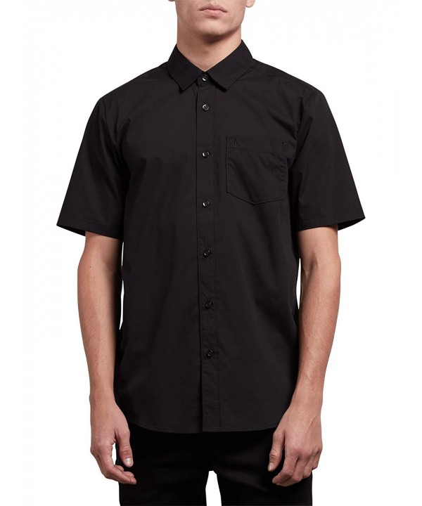 Men's Everett Solid Short Sleeve Shirt - Black - CC183GQY5A4