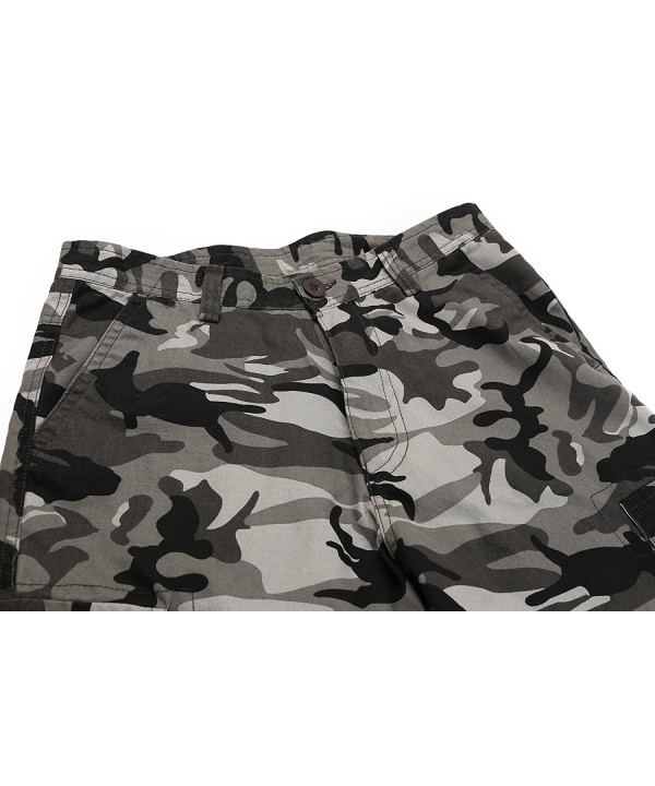 Men's Cotton Loose Fit Camouflage Camo Cargo Shorts - Gray Camo ...