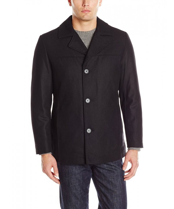 Men's Wool-Blend Button-Front Jacket - Black - CC1252F1V0R