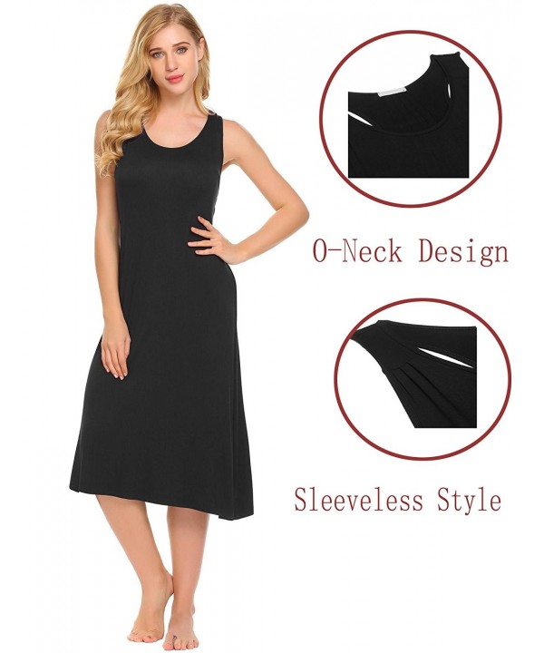 Women's Cotton Nightshirts Sleeveless Sleep Vest Dress Nighties ...