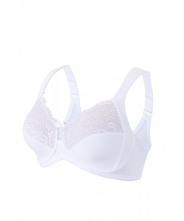 Women's Elegance Lace Support Soft Cup Bra - White - CG118IKGCPN
