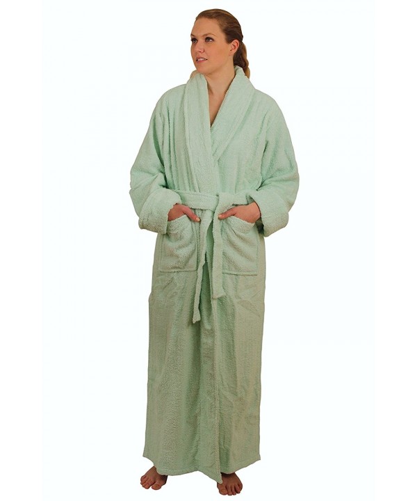 Full Length Terry Cloth Bathrobe For Men And Women 100 Cotton Mint   Full Length Terry Cloth Bathrobe For Men And Women 100 Cotton Mint Cn11topmcyv 