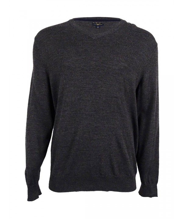 Men's Merino Blend V-Neck Sweater - Gray - CP184AMDKKT