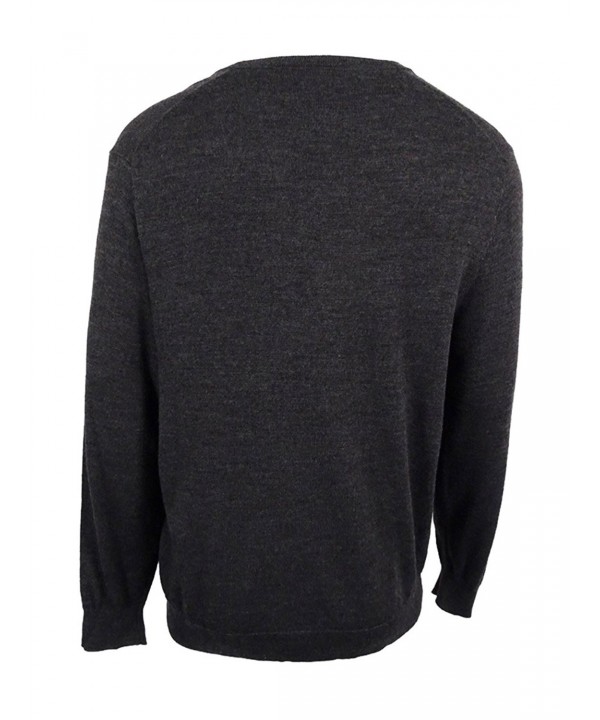 Men's Merino Blend V-Neck Sweater - Gray - CP184AMDKKT