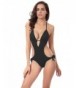 Plunging Neckline Backless Bodysuit Monokini