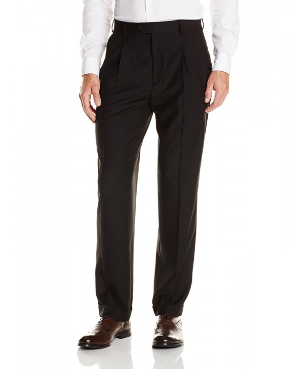 Men's Straight Fit Pleated Suit Seperate Pant - Black - CA11NQ0M1NR