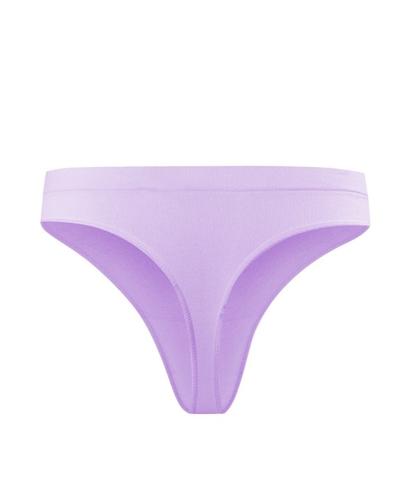 Women's Seamless Nylon Spandex Thong Underwear - Blue Purple - CM180CLKYIK