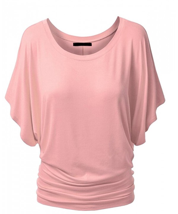 Women's Blouse Batwing Sleeve Loose Top Shirts Boat Neck Tee Shirts ...