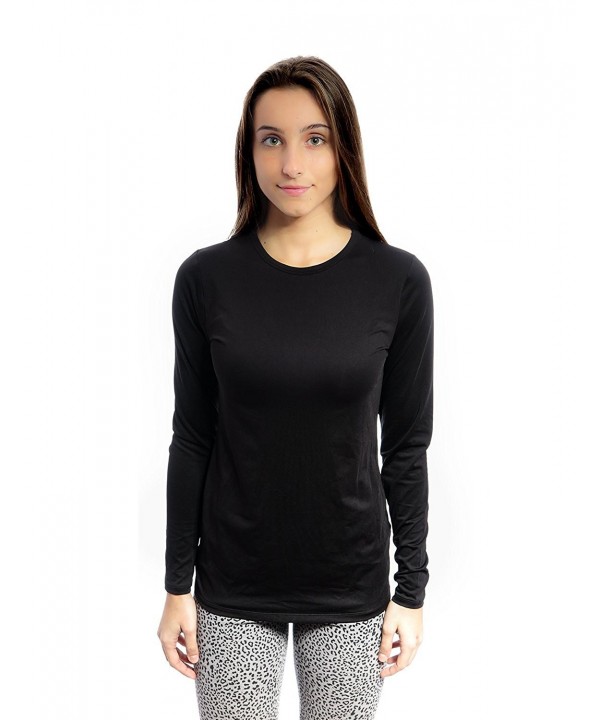 ClimateRight by Microfiber warm underwear Long sleeve top (Black ...