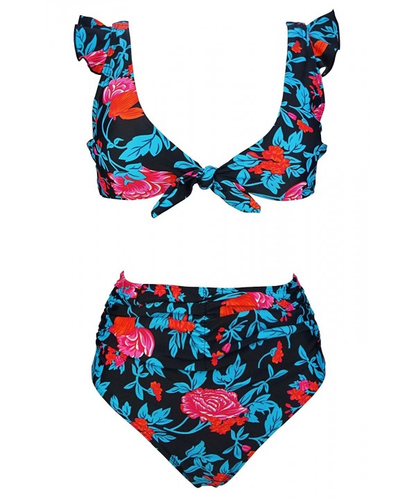 COCOSHIP Waisted Shirred Closure Swimsuit