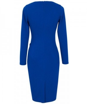 Women's Voguish Colorblock Wear to Work Pencil Dress B231 - Blue ...