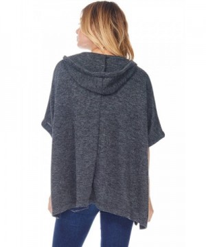 A+D Womens Casual Oversized Poncho Hoodie Sweater Pullover - Charcoal ...