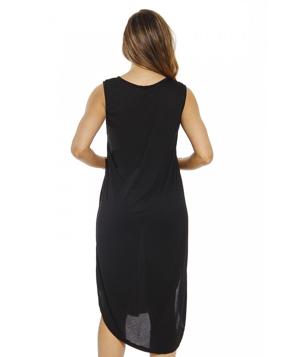 Modal Sleeveless High Low Dress Dresses For Women - Black - C212O4U1DIJ