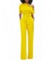 Womens Shoulder Jumpsuits Romper Yellow