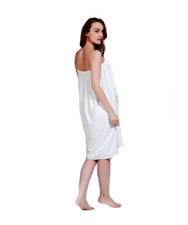 Microfiber Women's Spa Wrap Towel Bath Towel With Snap Closure - White ...