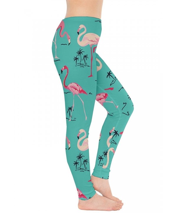 Womens Flamingo Birds Summer Pool Party Leggings- XS-5XL - Aqua ...