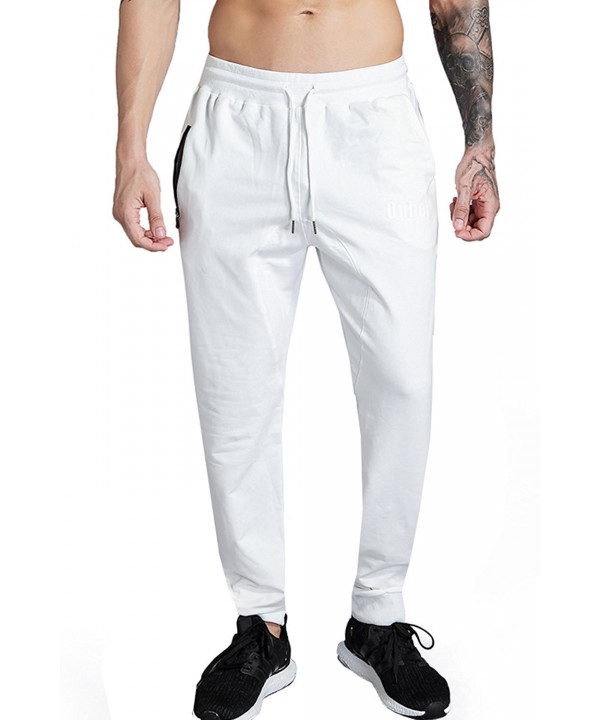 Men's Gym Sweatpants Casual Running Joggers Pants Workout - Ivory White ...