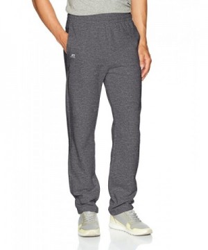 Men's Cotton Rich Fleece Open Bottom Sweatpants With Pockets - Charcoal ...