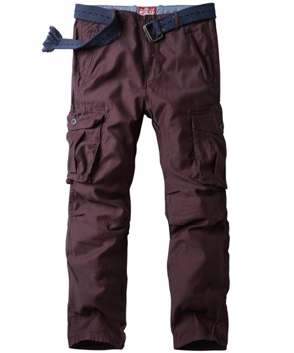Men's Athletic-Fit Cargo Pant - 6540 Purplish Red - C012NAAHSGZ