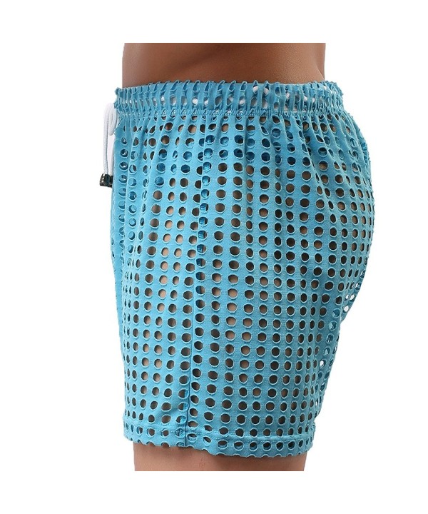 Us Mens Hollow Openwork Drawstring Lounge Underwear Boxer Shorts Sky Blue Cy11zv90mwd 2715