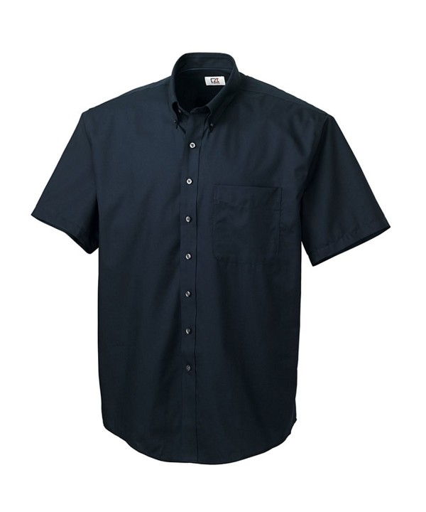 Men's Wrinkle Free Button Down Shirt - Navy Blue - C411P5TY85V