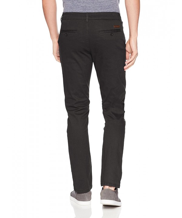 Men's Long Basic Stretch Skinny Chino Pant - Black/Taping Trim ...