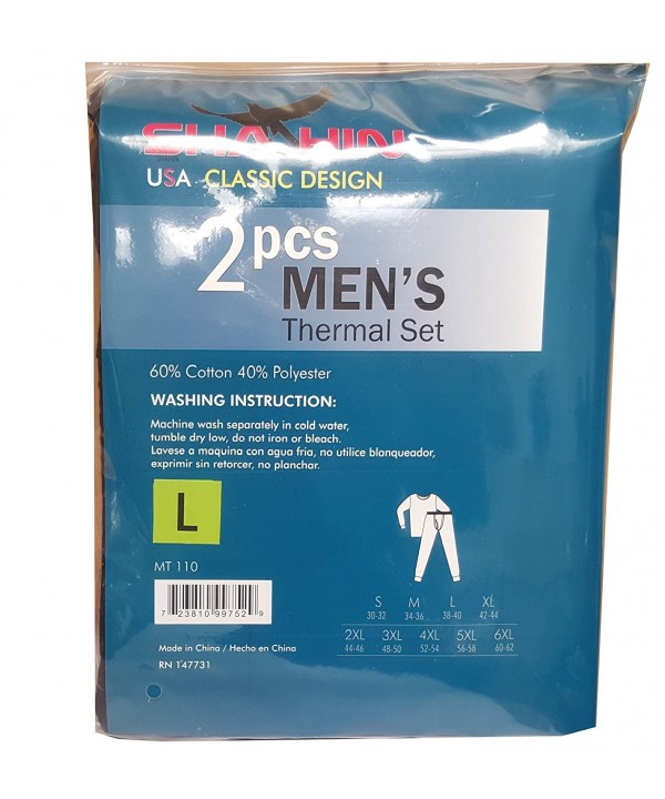 2 Pcs Mens USA Classic Design Waffle Knit Thermal Underwear Sets Long ...